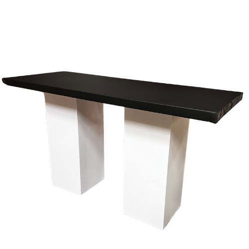 Statafel - witte kolom - zwart blad - 200x80x110